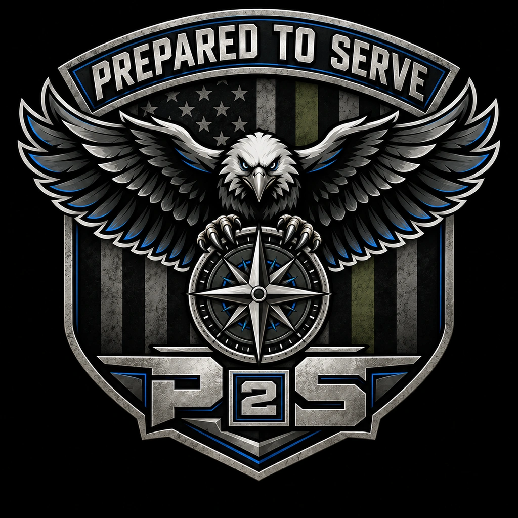 Official Prepared to Serve eagle and compass crest